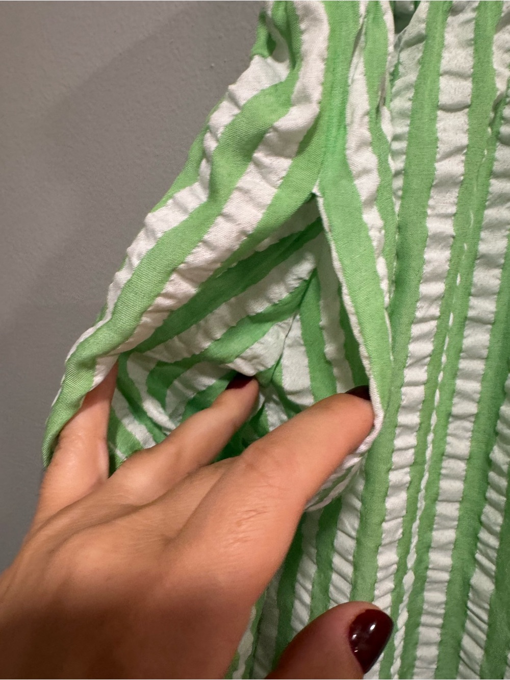 Oddi Wide Leg Green and White Wide Leg Pant Size 1x - Picture 7 of 8